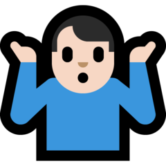 How Man Shrugging: Light Skin Tone emoji looks on Microsoft.