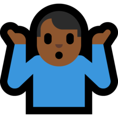 How Man Shrugging: Medium-Dark Skin Tone emoji looks on Microsoft.