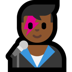 A quoi ressemblent les emoji Chanteur: peau mate sur Microsoft.