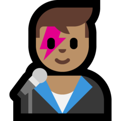 How Man Singer: Medium Skin Tone emoji looks on Microsoft.