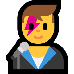 How Man Singer emoji looks on Microsoft.