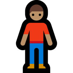 How Man Standing: Medium Skin Tone emoji looks on Microsoft.