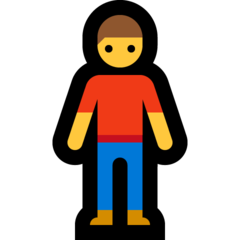 How Man Standing emoji looks on Microsoft.