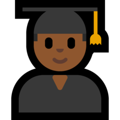 How Man Student: Medium-Dark Skin Tone emoji looks on Microsoft.