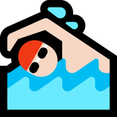 How Man Swimming: Light Skin Tone emoji looks on Microsoft.