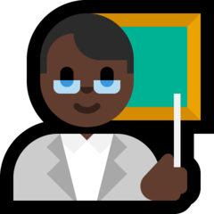 How Man Teacher: Dark Skin Tone emoji looks on Microsoft.