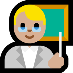 How Man Teacher: Medium-Light Skin Tone emoji looks on Microsoft.