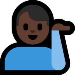 Bagaimana emoji Lelaki menadah tangan: ton kulit gelap kelihatan di Microsoft.