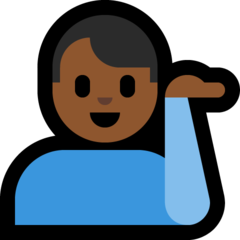 A quoi ressemblent les emoji Homme paume vers le haut: peau mate sur Microsoft.