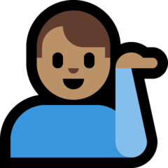 How Man Tipping Hand: Medium Skin Tone emoji looks on Microsoft.