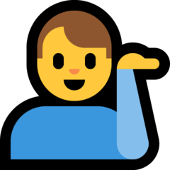 Bagaimana emoji Lelaki menadah tangan kelihatan di Microsoft.