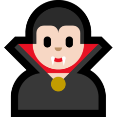 Come Vampiro uomo: carnagione chiara emoji appare su Microsoft.