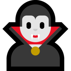 Hur Manlig vampyr emoji ser ut på Microsoft.