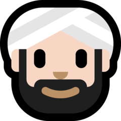 Come Uomo con turbante: carnagione chiara emoji appare su Microsoft.