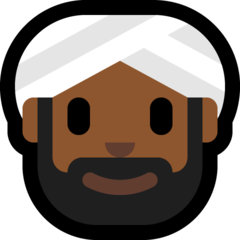 How Man Wearing Turban: Medium-Dark Skin Tone emoji looks on Microsoft.