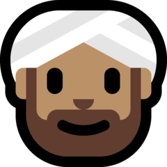 How Man Wearing Turban: Medium Skin Tone emoji looks on Microsoft.