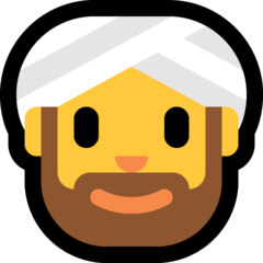 How Man Wearing Turban emoji looks on Microsoft.