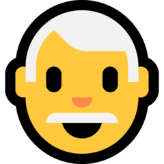 How Man: White Hair emoji looks on Microsoft.