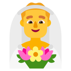 How Man with Veil emoji looks on Microsoft.