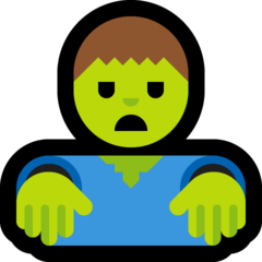 Hoe Mannelijke zombie emoji eruit ziet op Microsoft.