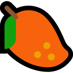 Hvordan Mango emoji ser ut på Microsoft.