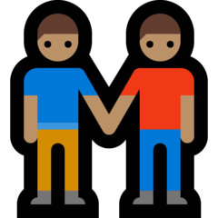 How Men Holding Hands: Medium Skin Tone emoji looks on Microsoft.