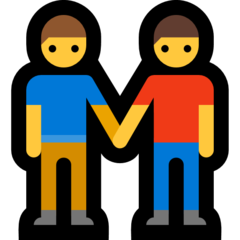 Como o emoji do Dois homens de mãos dadas é exibido no Microsoft.