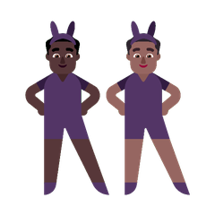 A quoi ressemblent les emoji Hommes avec des oreilles de lapin : peau foncée et peau mate sur Microsoft.