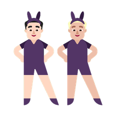A quoi ressemblent les emoji Hommes avec des oreilles de lapin : peau claire et peau moyennement claire sur Microsoft.
