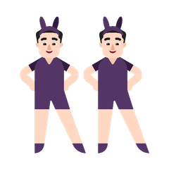 A quoi ressemblent les emoji Hommes avec des oreilles de lapin : peau claire sur Microsoft.