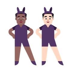 A quoi ressemblent les emoji Hommes avec des oreilles de lapin : peau mate et peau claire sur Microsoft.