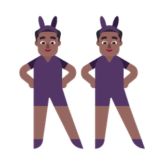 A quoi ressemblent les emoji Hommes avec des oreilles de lapin : peau mate sur Microsoft.