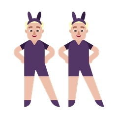 A quoi ressemblent les emoji Hommes avec des oreilles de lapin : peau moyennement claire sur Microsoft.