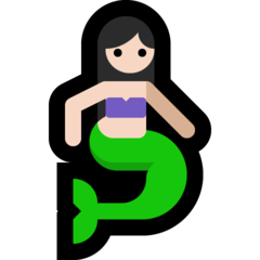 Hoe Sirene: lichte huidskleur emoji eruit ziet op Microsoft.