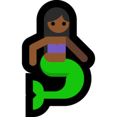 How Mermaid: Medium-Dark Skin Tone emoji looks on Microsoft.