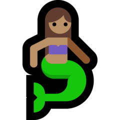 How Mermaid: Medium Skin Tone emoji looks on Microsoft.