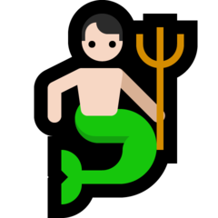 How Merman: Light Skin Tone emoji looks on Microsoft.