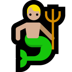 A quoi ressemblent les emoji Triton: peau moyennement claire sur Microsoft.