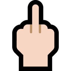 How Middle Finger: Light Skin Tone emoji looks on Microsoft.