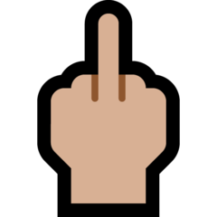 How Middle Finger: Medium-Light Skin Tone emoji looks on Microsoft.