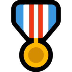 Hur Militär medalj emoji ser ut på Microsoft.