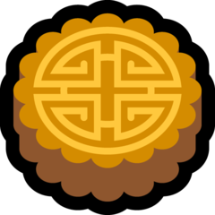 How Moon Cake emoji looks on Microsoft.