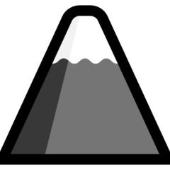 How Mount Fuji emoji looks on Microsoft.