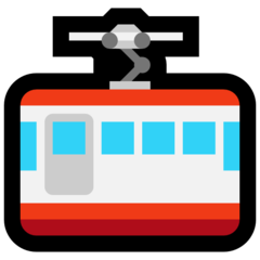 How Mountain Cableway emoji looks on Microsoft.