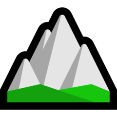 How Mountain emoji looks on Microsoft.