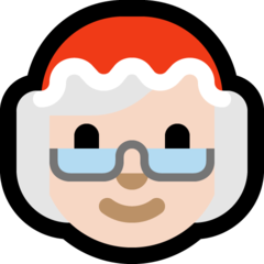 How Mrs. Claus: Light Skin Tone emoji looks on Microsoft.