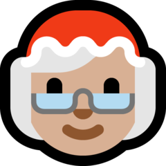 How Mrs. Claus: Medium-Light Skin Tone emoji looks on Microsoft.