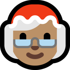 How Mrs. Claus: Medium Skin Tone emoji looks on Microsoft.