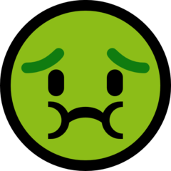 How Nauseated Face emoji looks on Microsoft.