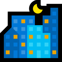 How Night with Stars emoji looks on Microsoft.